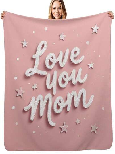 Mother's Day Throw Blanket Gift For Mom Reversible Plush Fluffy Blanket Flannel Blankets For Sofa Couch Bed
