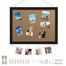 16 X 12 Cork Board For Walls Bulletin Board Picture Display Corkboards For Office Pin Boards For Walls Compatible With Home Office Bedroom Decor Black - Black - View 8