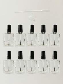 5个/10个/20个/30个/50个装方形透明玻璃可填充指甲油瓶，容量分别为3毫升/5毫升/7毫升/8毫升/10毫升/12毫升/15毫升，便携式美甲样品瓶，带刷子 - 查看 83