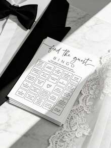 10pcs Bingo Game Cards For Baby Shower, Bridal Shower, Minimalist Style - Multicolor - View 3