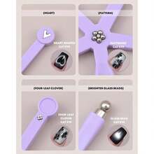 Bộ nam châm trang trí móng tay 8 trong 1 màu tím & hồng, hạt thủy tinh đa chức năng và gel sơn móng tay hình mắt mèo, nam châm mạnh được thiết kế đặc biệt. - Nhiều màu - Xem 5