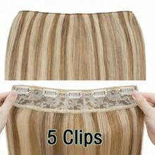 #8/613 Straight Clip In Extensions 100% Brazilian Human Hair Clip In Hair Extension One Piece Hairpieces With 5 Secure Clips - S8/613 - View 7