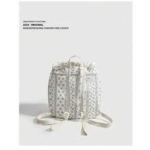 2026 New Style Fashionally Stylish Original Handmade Bag - Blouse-Lace Stitched Ruffled Bow Double-Shoulder Bag Cloth Bag For Women - cặp sách - Xem 6