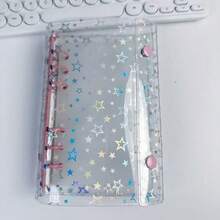 A6 六孔活页夹，激光星形PVC封面，防水旅行笔记本，学生相册 - 款式一 - 查看 15
