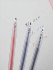 2/5/10pcs/Set Neutral Pens, Simple Press-Type Ballpoint Pens, 0.5mm Ink, Suitable For Business Office, Back To School Essential - Multiple Styles - View 6