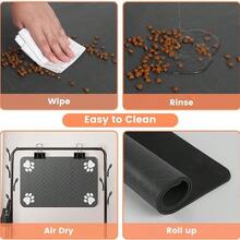 Quick Drying Absorbent Pet Feeding Mat Suitable For Dogs And Cats, Non-Slip Rubber Bottom, Dark Polyester Surface, Perfect For Indoor Use - Dark Grey - View 4