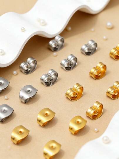 50/100 chiếc nút chặn khuyên tai bằng thép không gỉ, nút chặn khuyên tai hình bướm, phụ kiện làm khuyên tai cho việc tự làm trang sức.