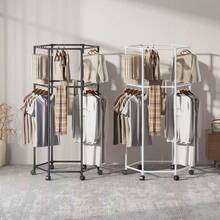 Clothes Rack For Handing, Rod Garment Rolling Closet Clothing Organizer, Chrome - màu đen - Xem 1