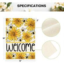 Rustic Sunflower Bee Garden Flag Double Sided 12x18 Inch For Farmhouse - Spring Summer Seasonal Welcome Yard Banner With Bumblebees & Flowers, Outdoor Porch Patio Hanging Farm Theme Decor, No Flag Pole Included - Nhiều màu - Xem 4