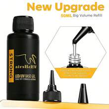 50毫升凝胶指甲油底油和亮油套装 - 免擦拭镜面效果，光泽亮丽，防刮花防脱落，持久28天UV凝胶套装，专业沙龙级美甲用品 - 查看 10