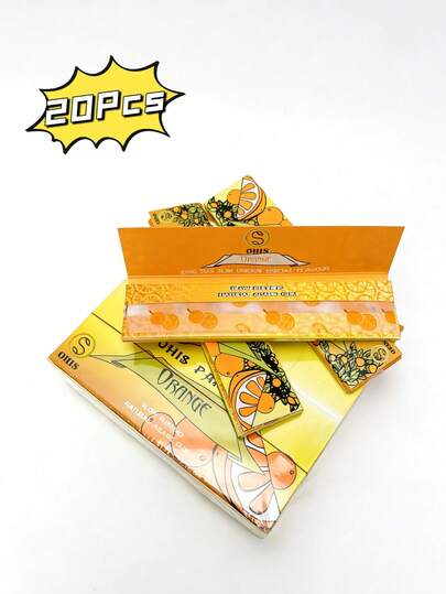 OHIS橙味卷烟纸，660张/20本/33张装，108*44毫米，经典超薄卷烟纸，燃烧顺畅。14克/平方米厚度，慢燃，烟灰结构稳定，易于卷制，无异味，适合作为男友礼物、圣诞礼物、万圣节礼物、各种生日礼物和派对礼物。
