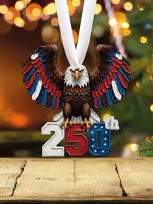 250e anniversaire, décoration suspendue en acrylique 2D d'un aigle chauve, décoration suspendue pour le 250e anniversaire des États-Unis, décoration pour la fête de l'indépendance, décoration de fête à la maison, cadeau patriotique - Multicolore - Voir 4