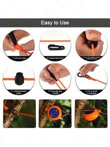 1条10米防风可伸缩晾衣绳，便携式晾衣架，适用于露营、旅行和居家晾衣架 - 彩色 - 查看 6