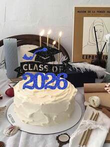1 件/3 件 2025 毕业蛋糕装饰，祝贺 2025 毕业帽蛋糕装饰品，2025 毕业派对用品 - 彩色 - 查看 9