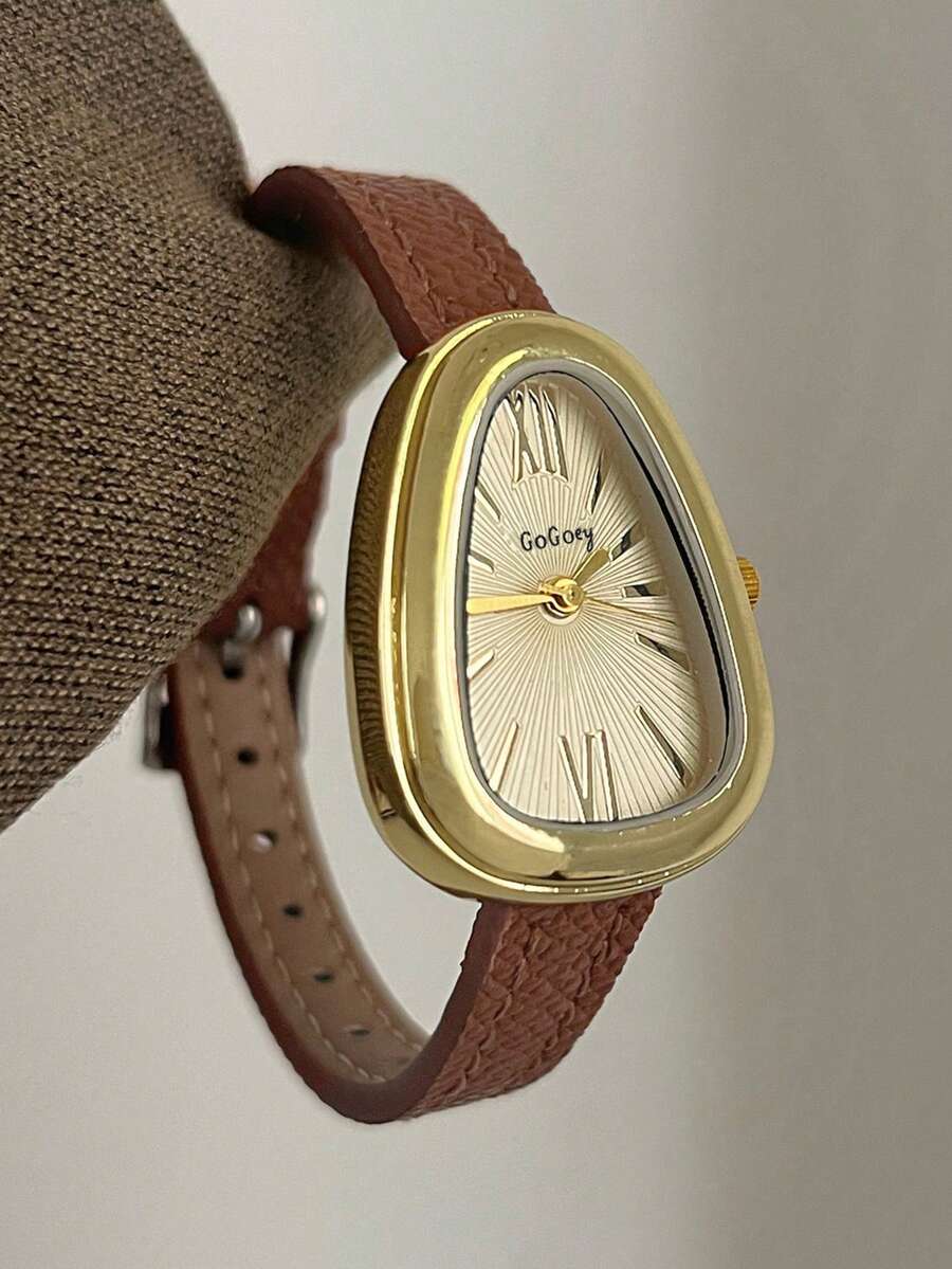 1 chiếc đồng hồ nữ dây da PU, kiểu dáng cổ điển Anh Quốc, mặt nhỏ, máy quartz, thời trang cao cấp, thích hợp cho các dịp lễ, tiệc tùng, đám cưới, tựu trường, Giáng sinh, Lễ Tạ ơn, Halloween, Lễ Phục sinh và các dịp khác, món quà tuyệt vời nhất dành cho phụ nữ. - màu nâu - Xem 1
