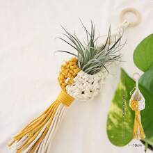 1 chiếc giá treo cây macrame, kiểu Bohemian, hình quả dứa nhỏ, túi lưới đan thủ công hình tổ chim, dùng để đựng cây xanh trong nhà, trang trí treo tường (không bao gồm cây). - Nhiều màu - Xem 13