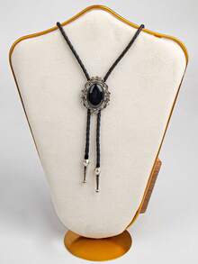 1件复洛克风格椭圆形波洛领带，男士西部牛仔合金编织绳项链，配饰 - 款式二 - 查看 11