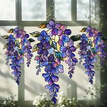 1pc 15cm_15cm Wisteria Branch Acrylic Sunshine Catcher - Holographic Floral Window Decor, Spring Garden Gift, Floral Home Decor For Mom - A - View 4