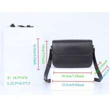 Black Minimalist Crossbody Bag For Women - Compact Leather-Like Shoulder Purse With Adjustable Strap, S (18.5*14*6cm) / L (22.5*16.5*7.5cm) | Daily Commute & Casual Style Handbag​ - Negro - Ver 12
