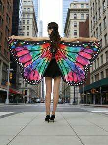 Elegante capa con alas de mariposa para mujer, disfraz para fiestas, actuaciones y cosplay de Halloween y Navidad, chal de princesa hada, atuendo de estilo fantasía de alta calidad, opción de regalo ideal para familiares y amigos - Multicolor - Ver 8