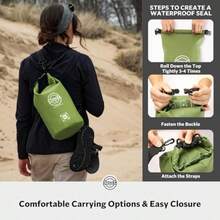 STOVER - Bolsa impermeable unisex de 5/10/25/30/40/55 L mochila pequeña ligera con cierre enrollable y funda para teléfono para kayak viajes senderismo pesca tubing campamento y playa verde - 5L Verde - Ver 5