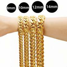 8-14mm Men's Hop Cuban Chain Necklace – HipHop Jewelry Luxury 14K Gold Plated Choker Solid Miami Cuban Link Chain Necklace Men Monaco Chain Men Men Jewelry Cuban Link Chain Men Gold Chain Cuban Link Chain Women Baddies Chain As Party & & Stage Show Auspicious New Year Gifts - 14MM (0,55 inch) - Xem 2