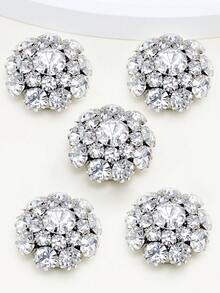 5 piezas Cubiertas de botones con rhinestones para mujeres, Botones de cristal DIY, Clips de botones de camisa desmontables con alicates, Accesorios de ropa para camisas, trajes - Multicolor - Ver 13