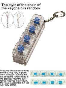 1 chiếc móc khóa giảm căng thẳng hình bàn phím 4 trong 1, có kẹp tiện dụng, mặt dây chuyền nhỏ xinh và dễ chịu, có thể treo trên chìa khóa/túi xách. - Nhiều màu - Xem 16