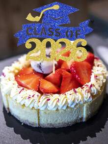 1 件/3 件 2025 毕业蛋糕装饰，祝贺 2025 毕业帽蛋糕装饰品，2025 毕业派对用品 - 彩色 - 查看 4