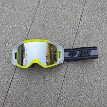 1PC FOX In-Stock Off-Road Motorcycle Goggles, Protective Eyewear, Motorcycle Ski Goggles, Outdoor Riding Glasses - Gray-green Frame With Silver Foil - View 13
