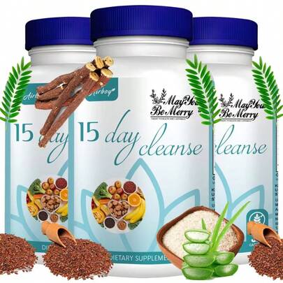 GWYNNE 3pcs 15-Day Cleaning: with Psyllium Husk, Senna, Sacred Bark, And Flaxseed. Favors The Intestine And Colon, Digestive Health. Premium Formula for Women And Men. 30 Units.