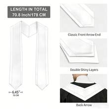 Nursing RN Graduation Stoles With Glitter Ribbon Trim, Graduation Sash Nurses School Gifts, 70 Inch - Red Glitter - 查看 4