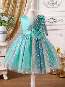 Vestido de niña de las flores, vestido formal de tul de princesa, vestido de dama de honor para niñas, boda, cumpleaños, fiesta, desfile, vestido de noche - verde menta - Ver 12