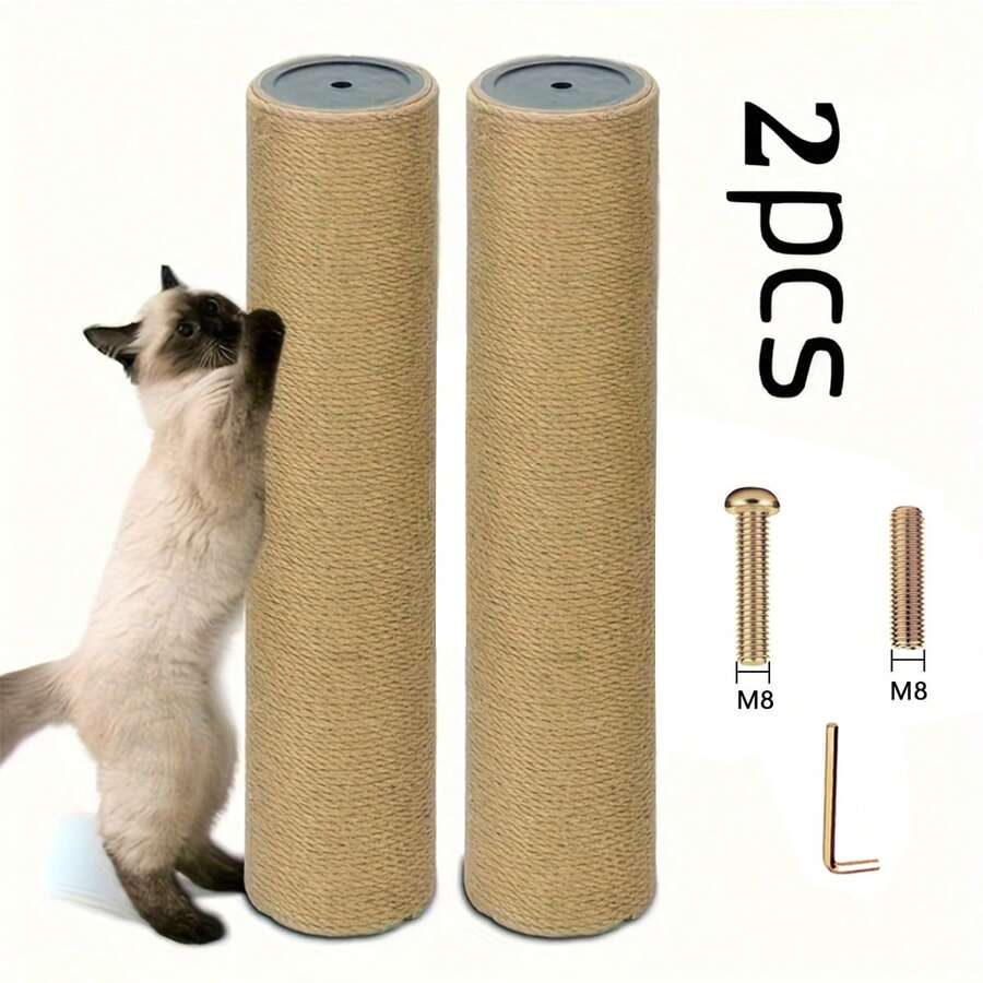 2 Sisal Rope Posts, Cat Scratching Post Replacement Rods, DIY Cat Tree Hemp Rope Material