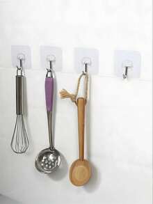 20/30/40/50个厨房浴室粘钩，无需钻孔，粘贴式，复活节/婚礼礼物 - 透明 - 查看 5