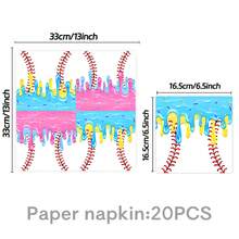 50Pcs Baseball Donut Drip 67th Birthday Disposable Tableware Set, Colorful Drip Glaze Baseball Print Paper Plates Cups Napkins, Adults Kids Sports Sweet Birthday Sports Lover Party Supplies Table Decor Essentials - Multicolor - View 10