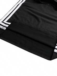 Adidas女裝上衣2026春季新款運動休閒小logo三條紋舒適透氣圓領短袖T卹JD0846 - 黑色 - 查看 6