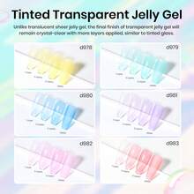 Beetles Nude Gel Nail Polish Set - 6 Colors Nude Pink Brown Neutral Jelly Gel Polish Kit - 6 Colos Crystal Candy - 查看 2