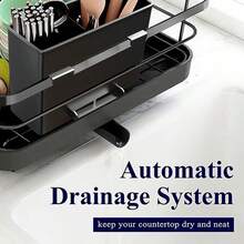 Giá phơi bát đĩa đặt dưới bồn rửa, giá đựng bát đĩa chia ngăn, giá để ráo bát đĩa trên mặt bàn bếp. - Nhiều màu - Xem 3