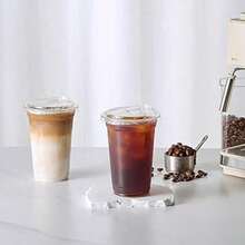 20Pack  Iced Coffee Cups With Lids,Clear Plastic Cups With Strawless Sip Lids,Round Bottom To Go Cup For Iced Coffee Juice Smoothie Cold Beverage - View 10
