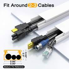 56.7 英吋電纜遮蓋條，適用於牆面 2-4 條電線，高品質電纜遮蓋條可隱藏電視線、燈具線、喇叭線，易於安裝，尺寸 0.95 英吋寬 x 0.55 英吋高，白色 - 查看 4