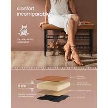 VASAGLE Banco Zapatero Banco de Alenaje de Entrada Carga 135 kg 30 x 80 x 50 cm Marrón Caramelo MLSB054KN01 - Marrn Caramelo - Ver 7