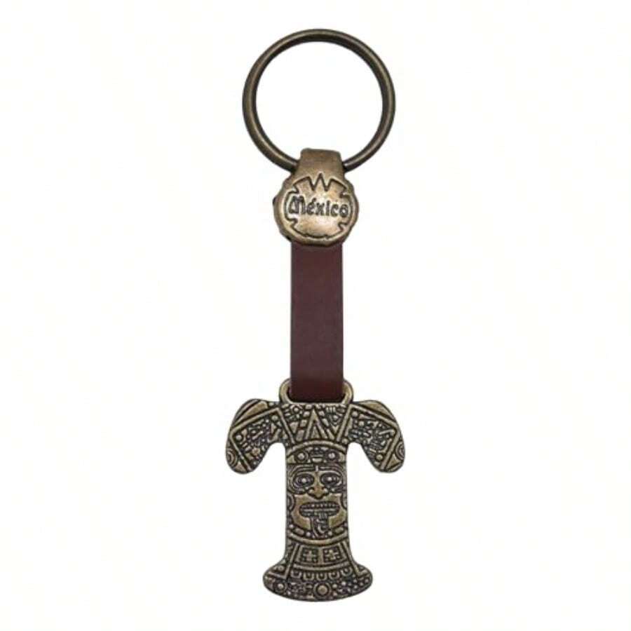 Metal Keychain With Engraved Initial And Calendar - Handmade Gift Of Mexican Heritage - 字母 T - 查看 1