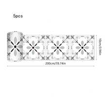 OUTANA 5pcs Vinyl Tile Border Stickers, Self-Adhesive Removable Tile Trim Stickers, Easy To Clean, Suitable For Entryway, Bedroom, Living Room, TV Background, Office, Study, 3.9in/5.9in/7.8in/11.8in - CZYX069 - View 14
