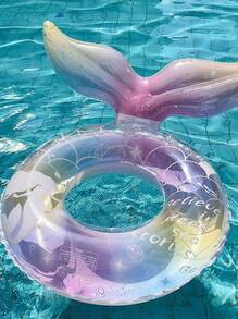 1pc Mermaid Underarm Swimming Ring, Transparent Thickened Glitter Buoyancy Swimming Ring - Multicolor - View 1
