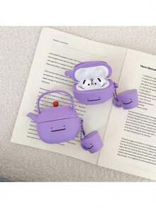 1 Set Creative Purple Changeable Teapot Design Protective Case Compatible With Apple Pro 3, Suitable For 1st/2nd/3rd/4th Generation - Multicolor - View 3