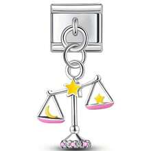 Bộ 12 cung hoàng đạo bằng thép không gỉ, mặt dây chuyền hình giọt dầu, trang sức tự làm, vòng cổ, vòng tay và các món quà trang sức độc đáo khác dành cho nam và nữ. - Bạc - Xem 22