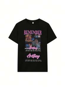 Áo thun ngắn tay in họa tiết mùa hè dành cho nữ, màu đen, kiểu dáng thời trang mới. - màu đen - Xem 2