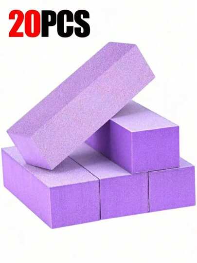 1/3/10/20片装 100/180目抛光块，适用于亚克力指甲、凝胶指甲油，三合一专业修脚美甲抛光套装，美甲用品，美甲工具，返校季，指甲护理，美甲工具（用于指甲修复）