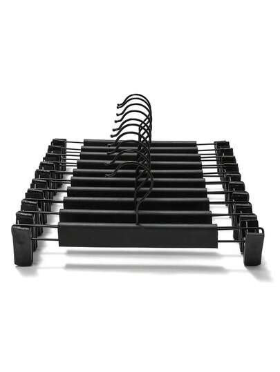 1/3/5/10pcs Adjustable Anti-Rust Pant Hanger, Clip-On Thick Plastic Skirt & Pants Dual-Use Clothes Rack, Seamless Non-Scratch Drying Rack For Wardrobe Storage, Suitable For Pants, Skirts And Clothes, Great For Holiday Gifts